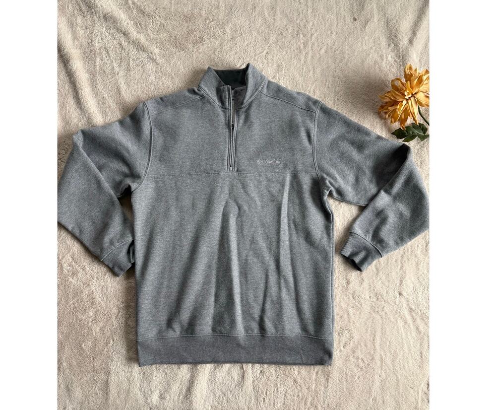 Columbia Gray Pullover 1/4 Zip Size M